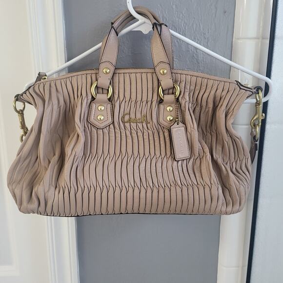 Coach Madison Sofia Gathered Leather Satchel Handbag/Purse in Parchment - Picture 1 of 12